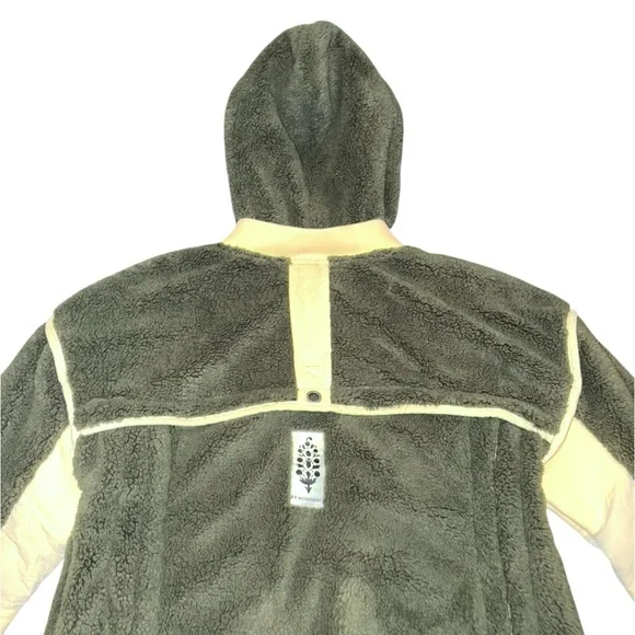 Last 2! NWT Free People x FP Movement Trail Bender Fleece Hooded Jacket Seagrass - Picture 11 of 15